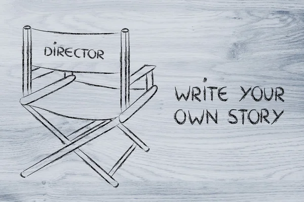 Režisérově židli - napsat svůj vlastní příběh — Stock fotografie