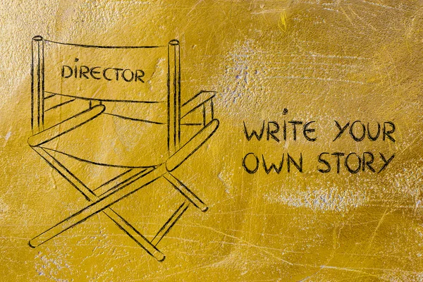 Director's chair - write your own story — Stock Photo, Image