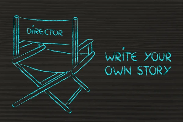 Director's chair - write your own story — Stock Photo, Image