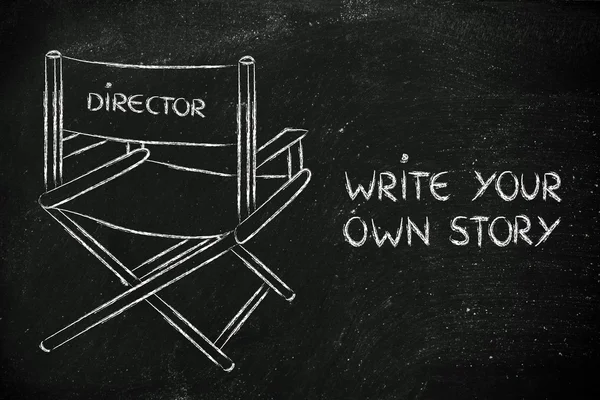 Director's chair - write your own story — Stock Photo, Image