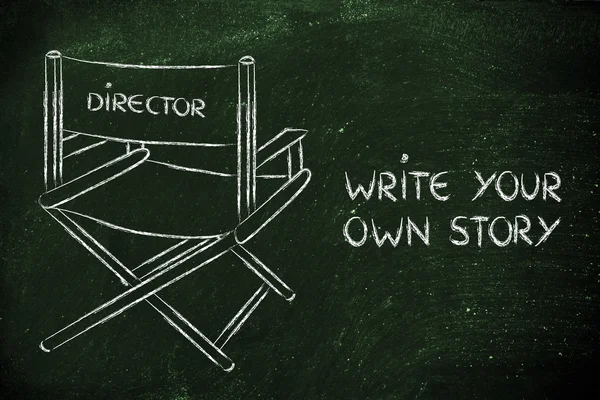 Rendezői székbe - írni a saját történetedet — Stock Fotó