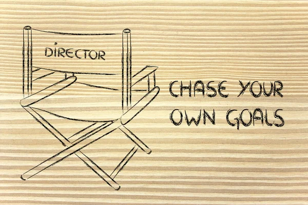 Director's chair - chase your own goals — Stock Photo, Image