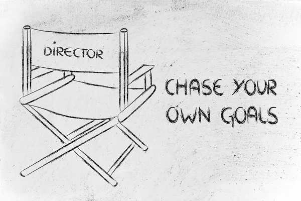 Director's chair - chase your own goals — Stock Photo, Image