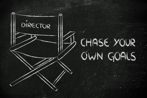 Režisérově židli - honit si vlastní cíle — Stock fotografie