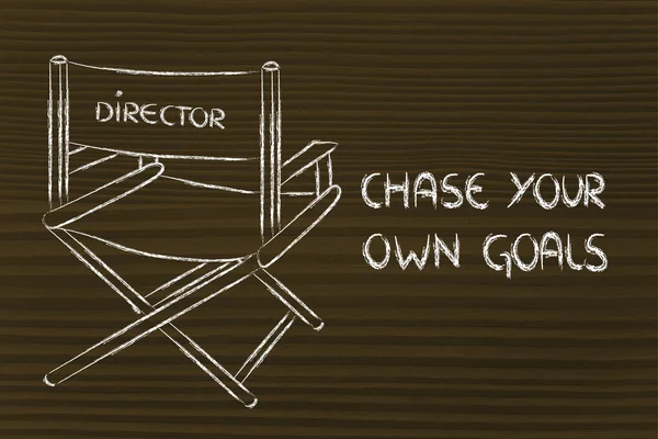 Director's chair - chase your own goals — Stock Photo, Image