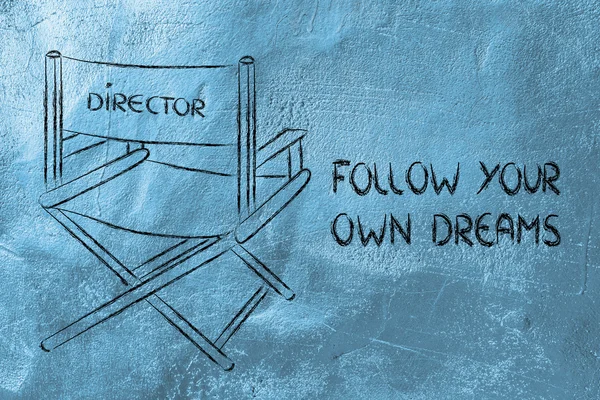 Director's chair - follow your own dreams — Stock Photo, Image