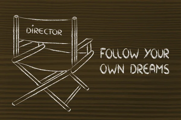 Režisérově židli - Jdi za svými sny — Stock fotografie