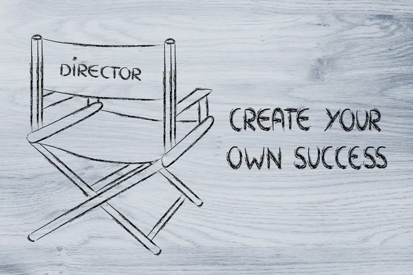 Cadeira do diretor - criar o seu próprio sucesso — Fotografia de Stock