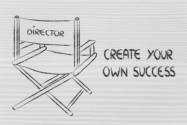 Cadeira do diretor - criar o seu próprio sucesso — Fotografia de Stock