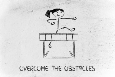 Hurdle design - overcome the obstacle clipart