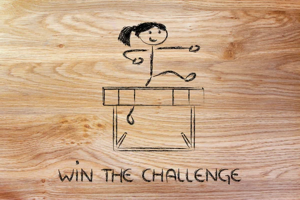 Hurdle design - win the challenge — Stock Photo, Image