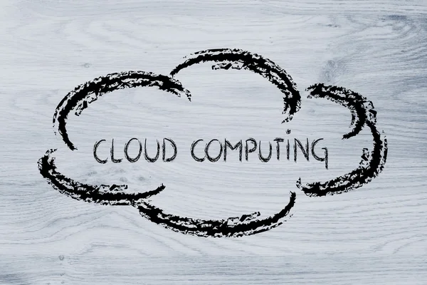 Grappige vertegenwoordiging van cloud computing — Stockfoto