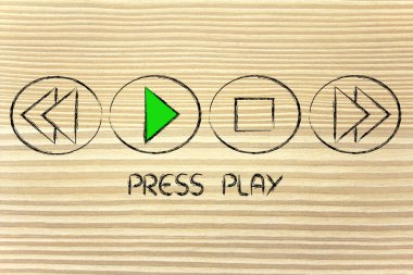 müzik veya video düğmeleri - play tuşuna basın