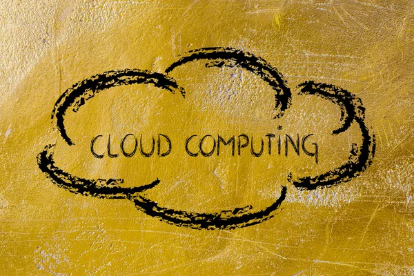 Representação engraçada da computação em nuvem — Fotografia de Stock