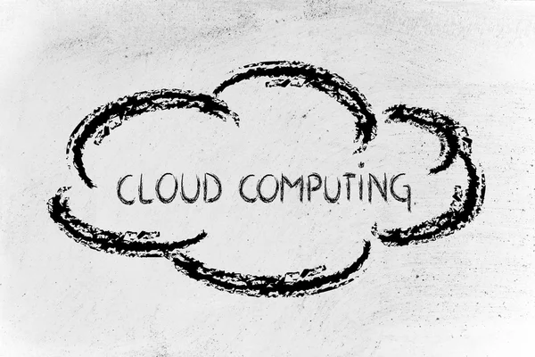 Divertente rappresentazione del cloud computing — Foto Stock