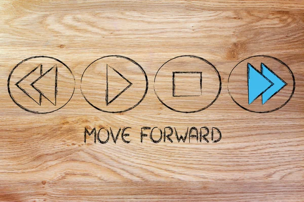 MOVE FORWARD - music or video device symbol — Stock Photo, Image