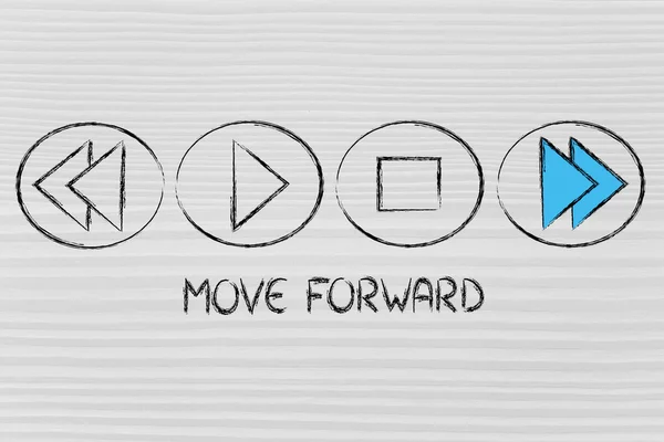 MOVE ForWARD - simbolo del dispositivo musicale o video — Foto Stock