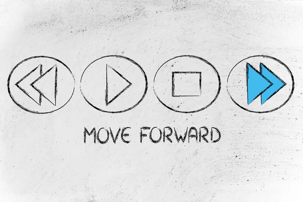 MOVE FORWARD - символ музыкального или видеоустройства — стоковое фото