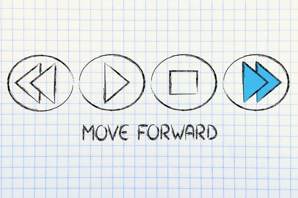 MOVE FORWARD - music or video device symbol — Stock Photo, Image