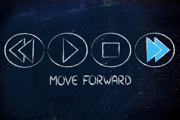 MOVE ForWARD - simbolo del dispositivo musicale o video — Foto Stock