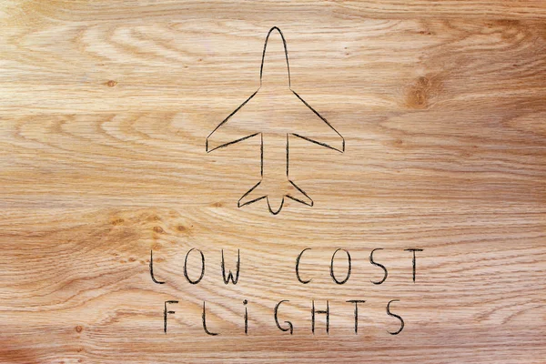 Travel industry: airplanelow cost flights design — Stock Photo, Image