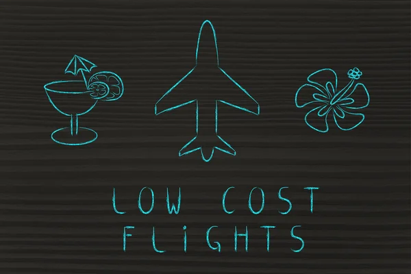Industria dei viaggi: progettazione di voli aerei a basso costo — Foto Stock