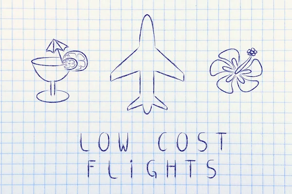 Cestovního ruchu: airplanelow stojí lety design — Stock fotografie