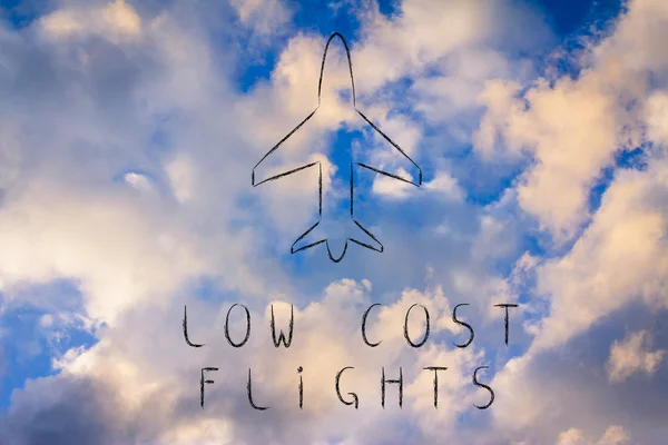 Reis industrie: airplanelow kosten vluchten ontwerp — Stockfoto