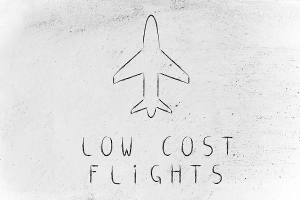 Travel industry: airplanelow cost flights design — Stock Photo, Image