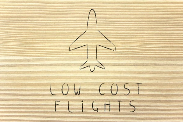 Travel industry: airplanelow cost flights design — Stock Photo, Image