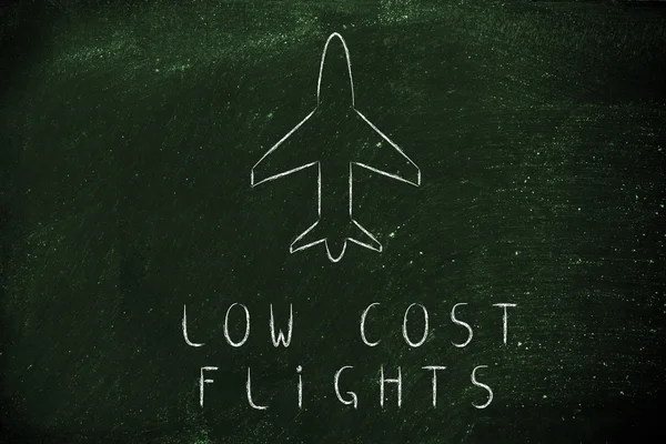 Reis industrie: airplanelow kosten vluchten ontwerp — Stockfoto