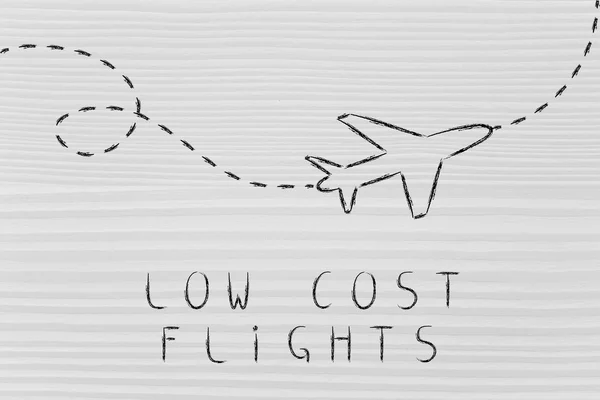 Hotelarstwo: airplanelow koszt projektu loty — Zdjęcie stockowe