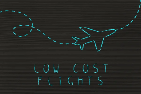 Resebranschen: airplanelow kostar flyg design — Stockfoto