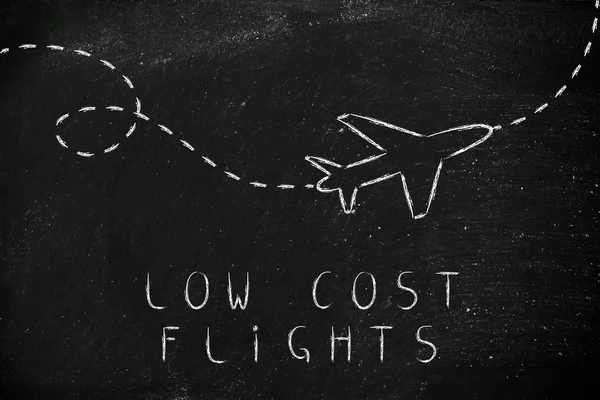 Indústria de viagens: design de voos de custo aeroplanetário — Fotografia de Stock