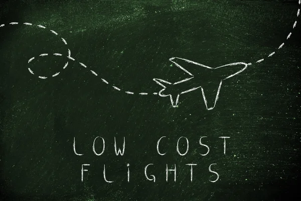 Travel industry: airplanelow cost flights design — Stock Photo, Image