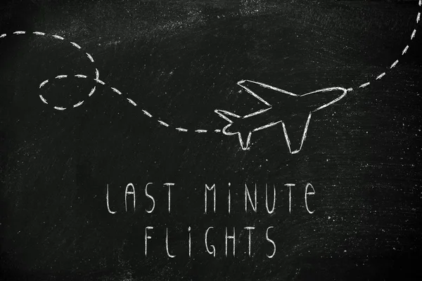 Seyahat endüstrisinin: uçak ve son dakika uçak rezervasyonu — Stok fotoğraf