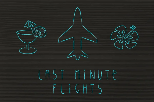 旅游行业： 飞机及飞行最后一分钟预订 — 图库照片