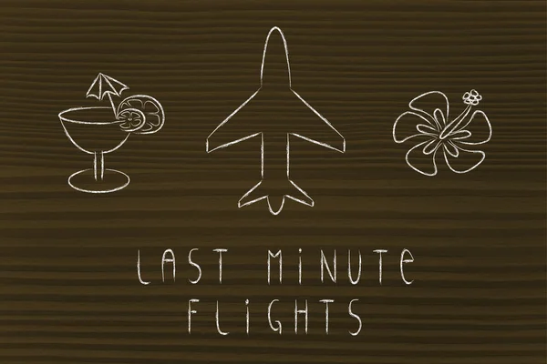 Resebranschen: flygplan och sista minuten flygbokning — Stockfoto