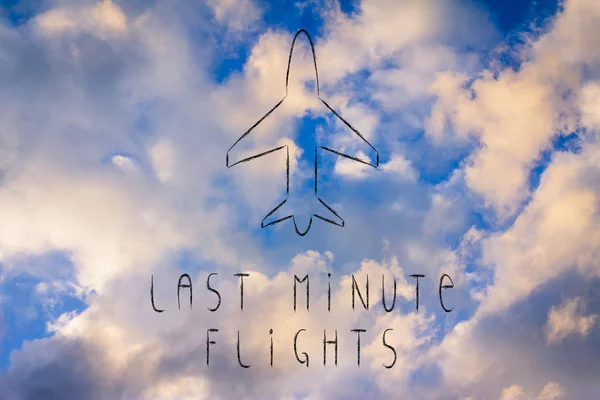 Reisebranche: Flugzeug und Last-Minute-Flugbuchung — Stockfoto