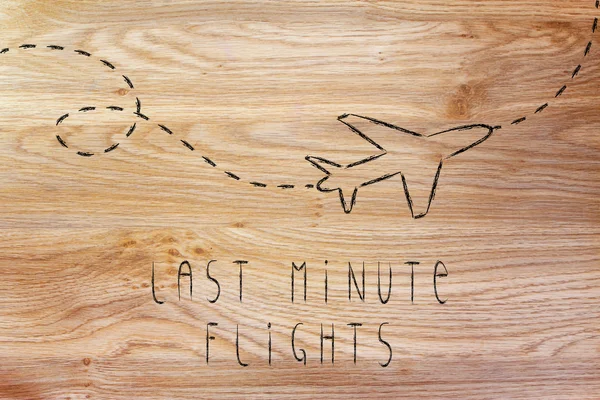 Cestovního ruchu: letadlo a last minute letu rezervace — Stock fotografie
