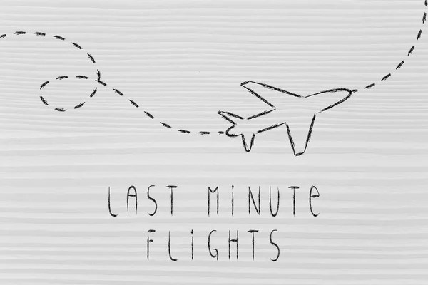 Travel industry: airplane and last minute flight booking — Stock Photo, Image