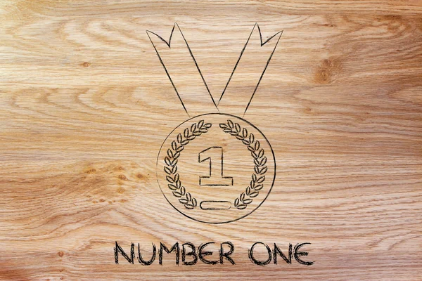 Number one - gold medal symbol — Stock Photo, Image