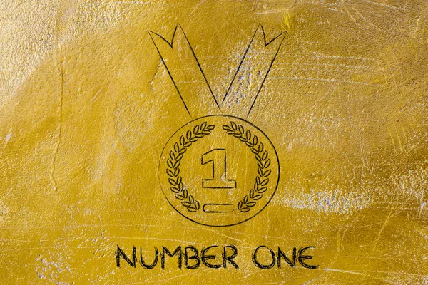 Number one - gold medal symbol — Stock Photo, Image