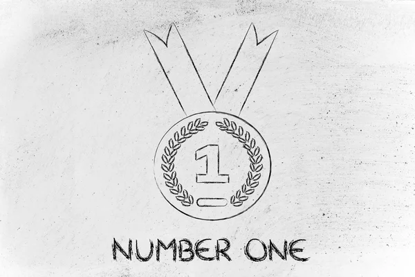 Number one - gold medal symbol — Stock Photo, Image