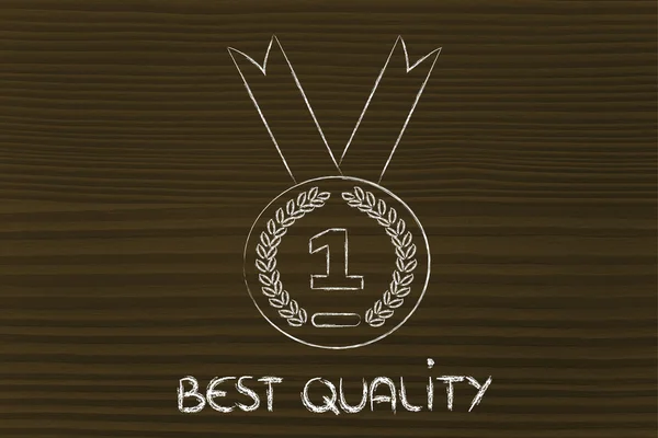 La mejor calidad - símbolo de medalla de oro — Foto de Stock