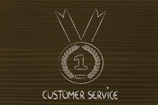 Beste klant dienst - gouden medaille symbool — Stockfoto