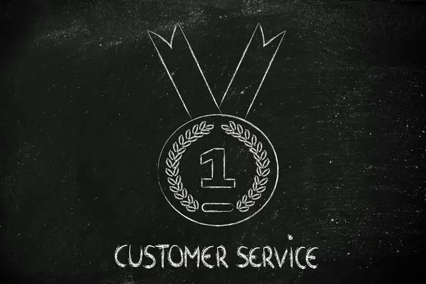 最高の顧客サービス - ゴールド メダルの記号 — ストック写真