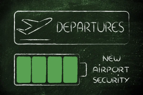 Medidas de seguridad aeroportuaria, dispositivos cobrados — Foto de Stock