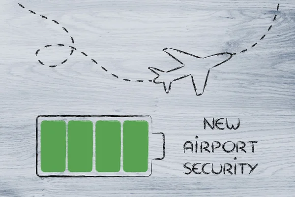 Flygplatsen säkerhetsåtgärder, enheter debiteras — Stockfoto