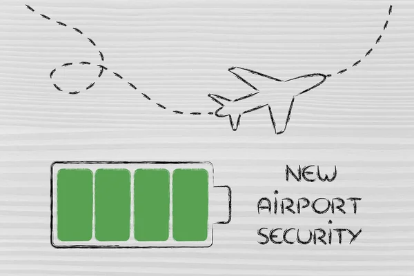 Misure di sicurezza aeroportuali, dispositivi caricati — Foto Stock